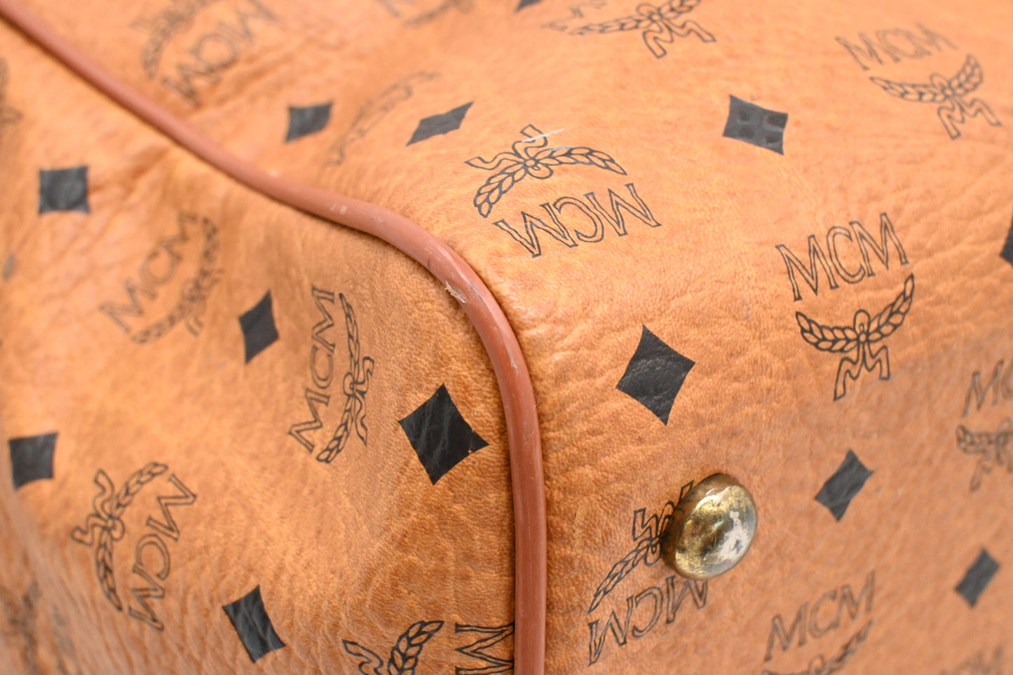 MCM Travel Bag in Cognac Visetos Canvas