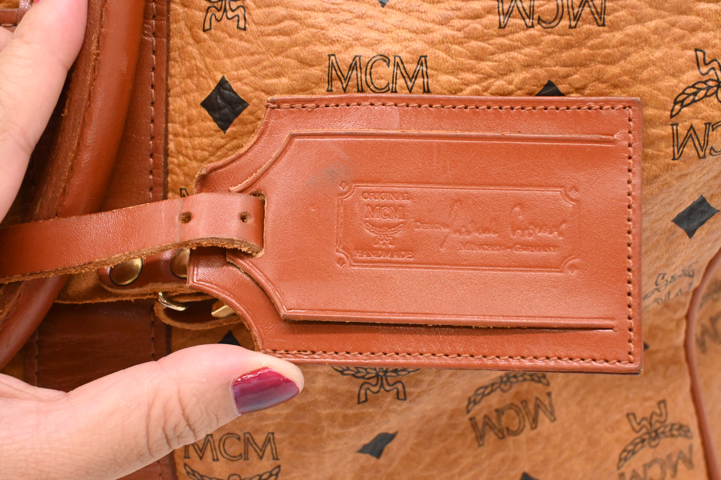 MCM Travel Bag in Cognac Visetos Canvas
