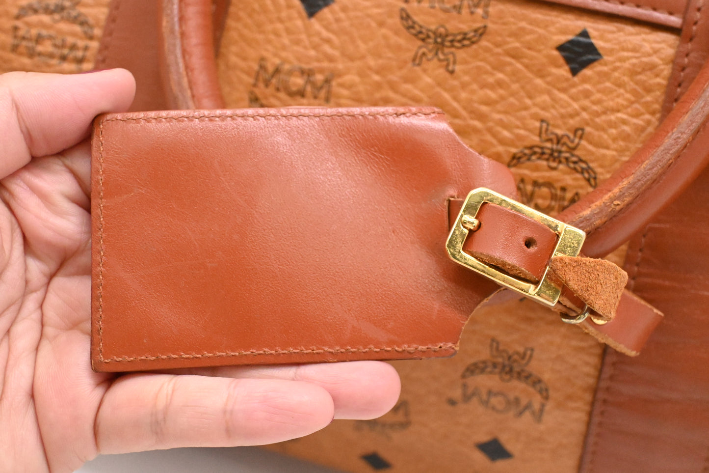 MCM Travel Bag in Cognac Visetos Canvas
