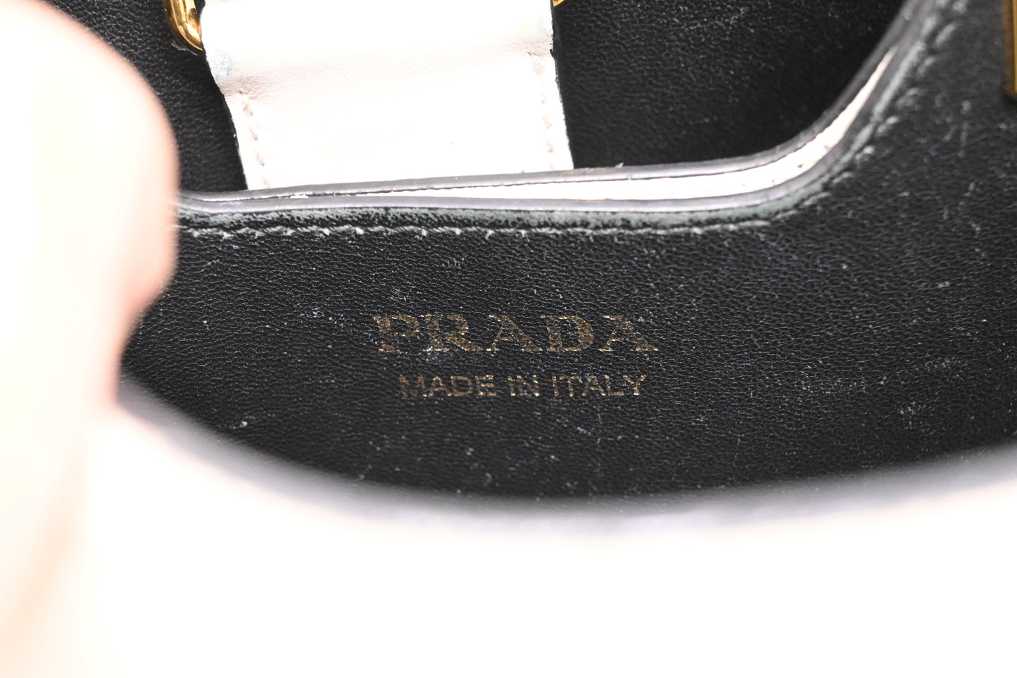 Prada Panier Bucket Bag in White Leather