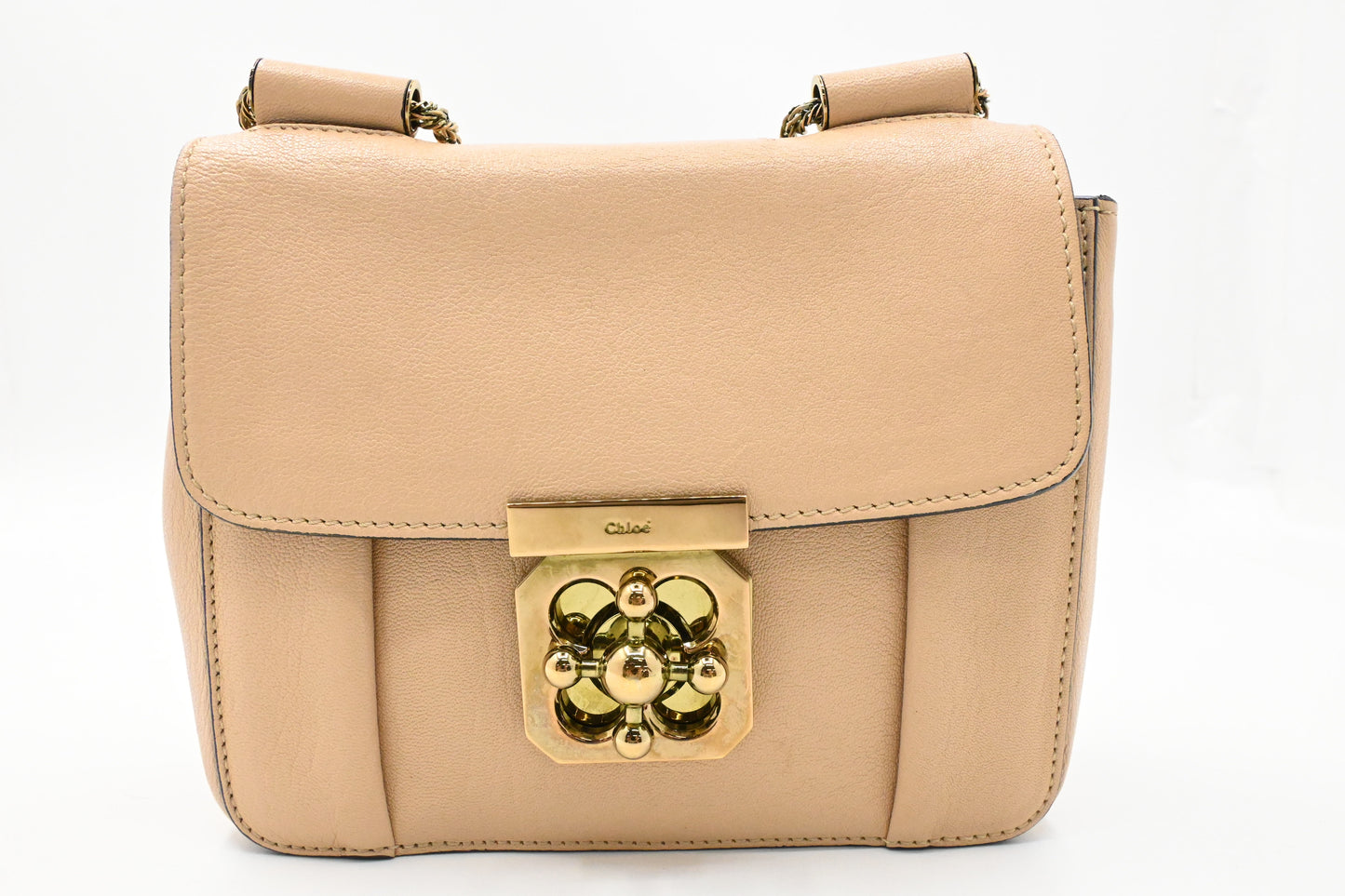 Chloe Elsie Shoulder Bag in Beige Leather