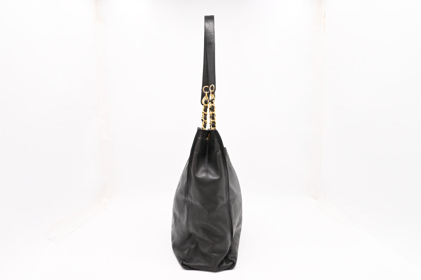 Chanel Large Chain Tote in Black Leather
