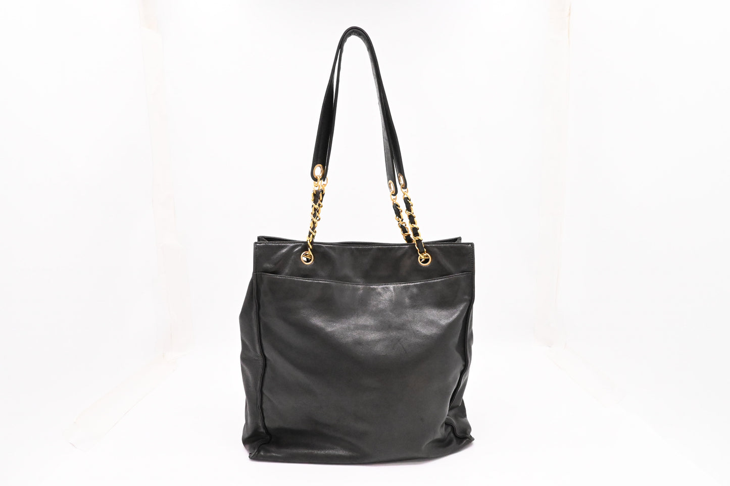 Chanel Large Chain Tote in Black Leather