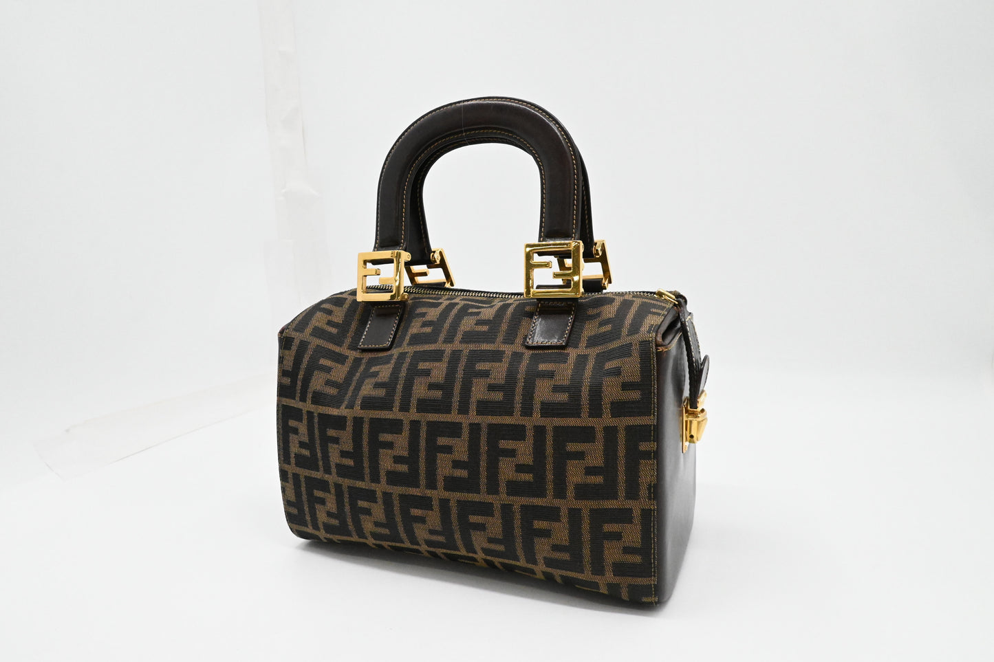 Fendi Mini Boston Bag in Zucca Canvas