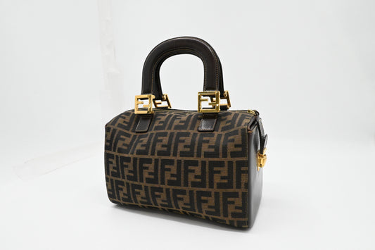 Fendi Mini Boston Bag in Zucca Canvas