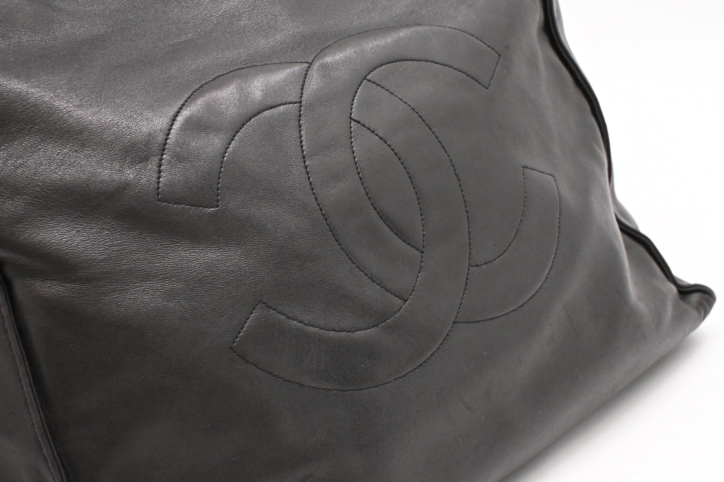 Chanel Large Chain Tote in Black Leather