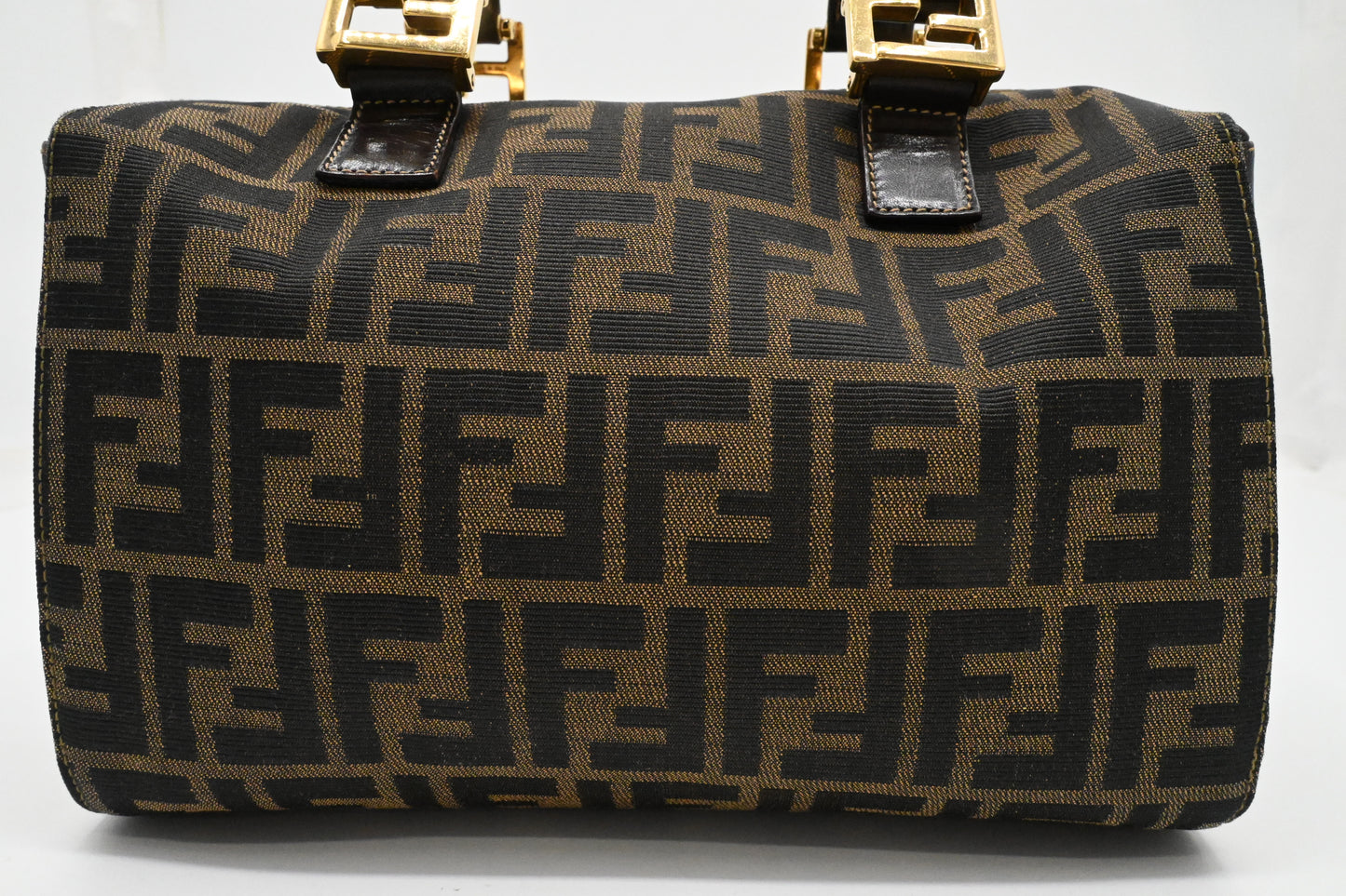 Fendi Mini Boston Bag in Zucca Canvas