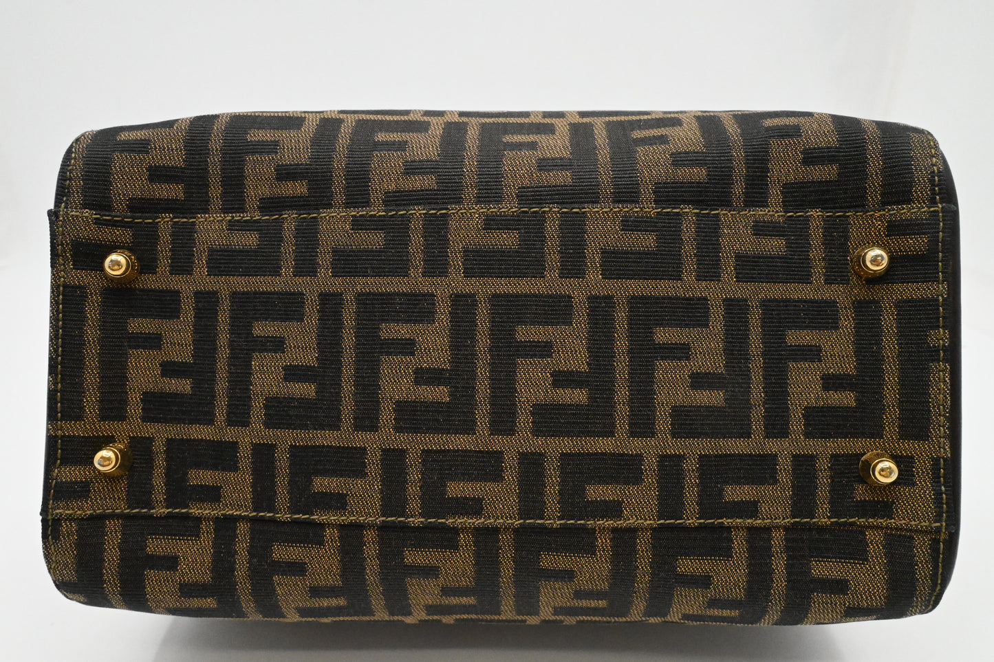 Fendi Mini Boston Bag in Zucca Canvas