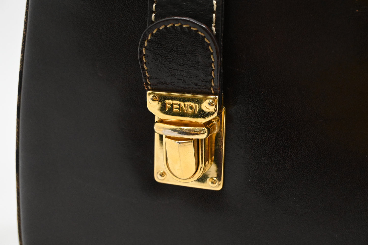 Fendi Mini Boston Bag in Zucca Canvas