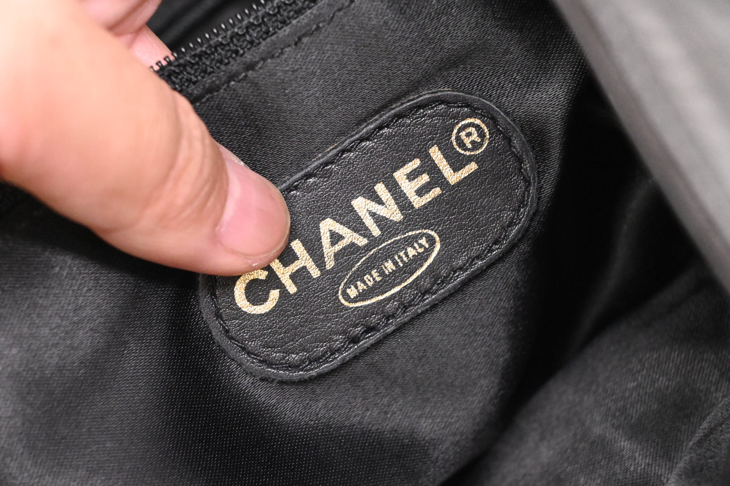 Chanel Large Chain Tote in Black Leather