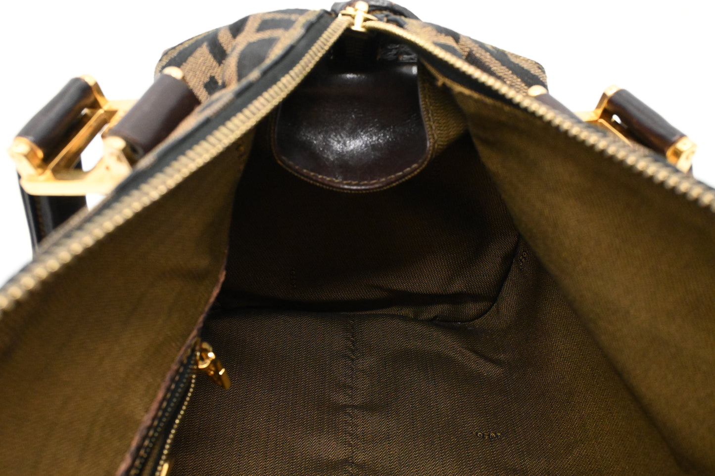 Fendi Mini Boston Bag in Zucca Canvas