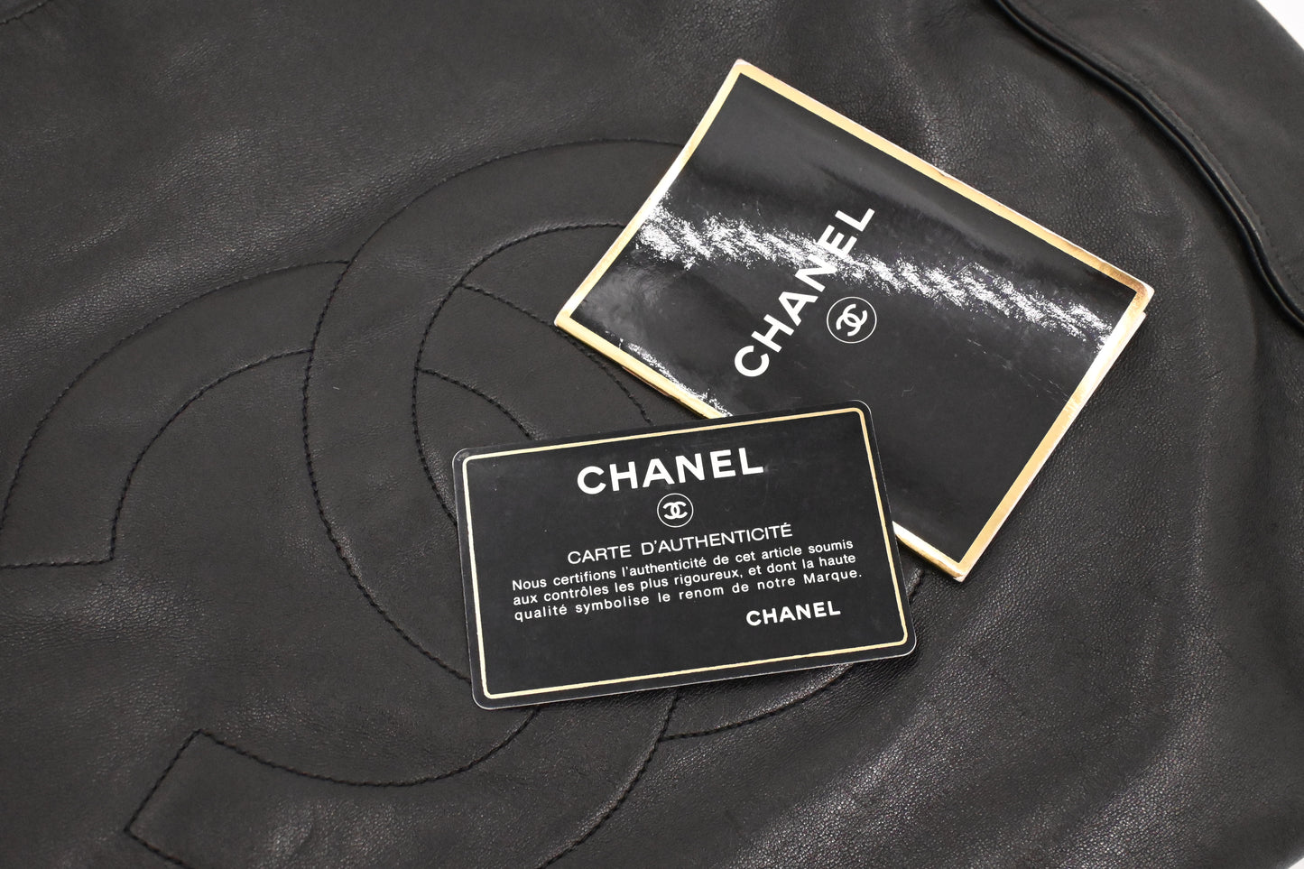 Chanel Large Chain Tote in Black Leather