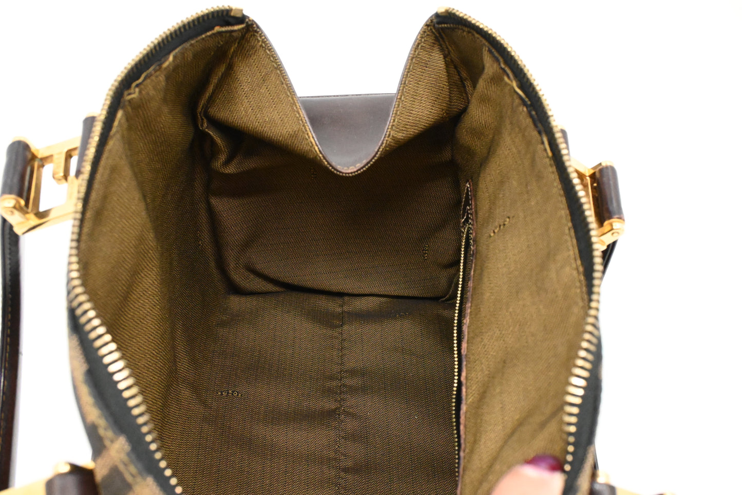 Fendi Mini Boston Bag in Zucca Canvas