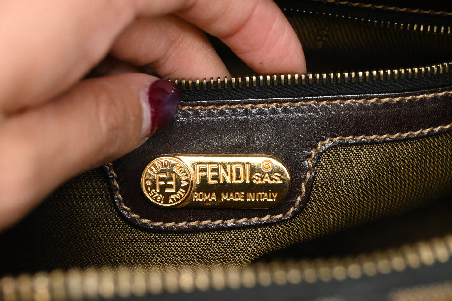 Fendi Mini Boston Bag in Zucca Canvas