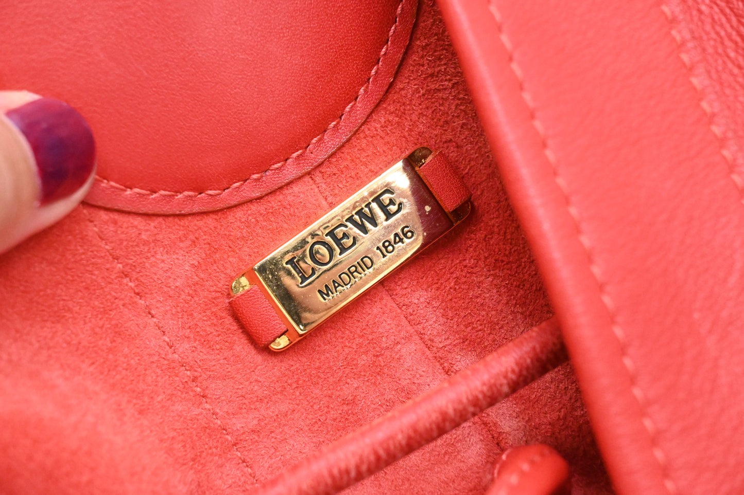 Loewe Shoulder Bag in Red Leather