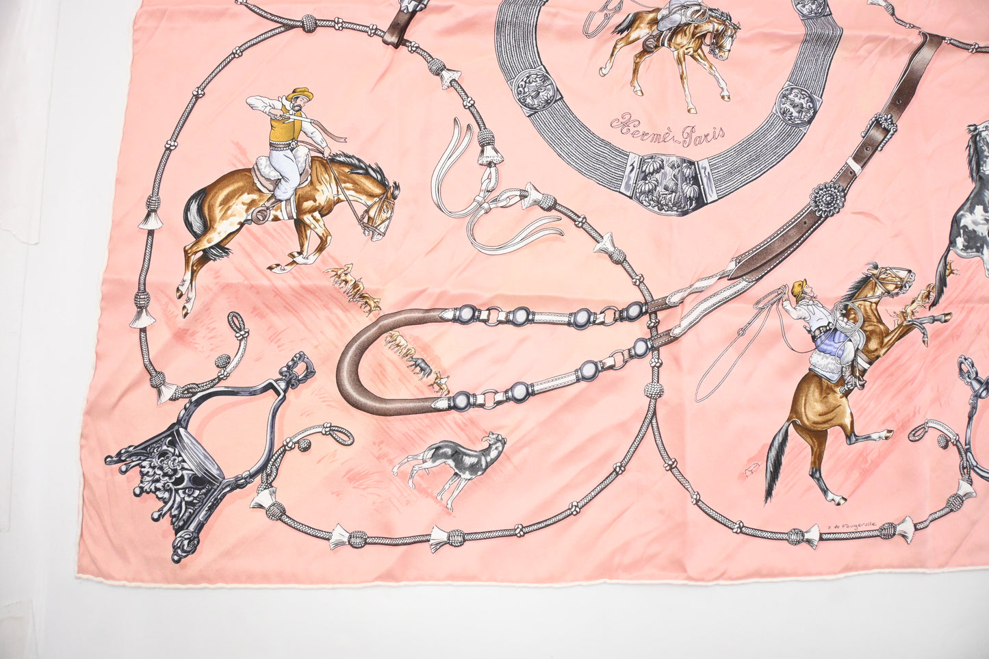 Hermes 'Pampas' Carre 70 in Pink Silk