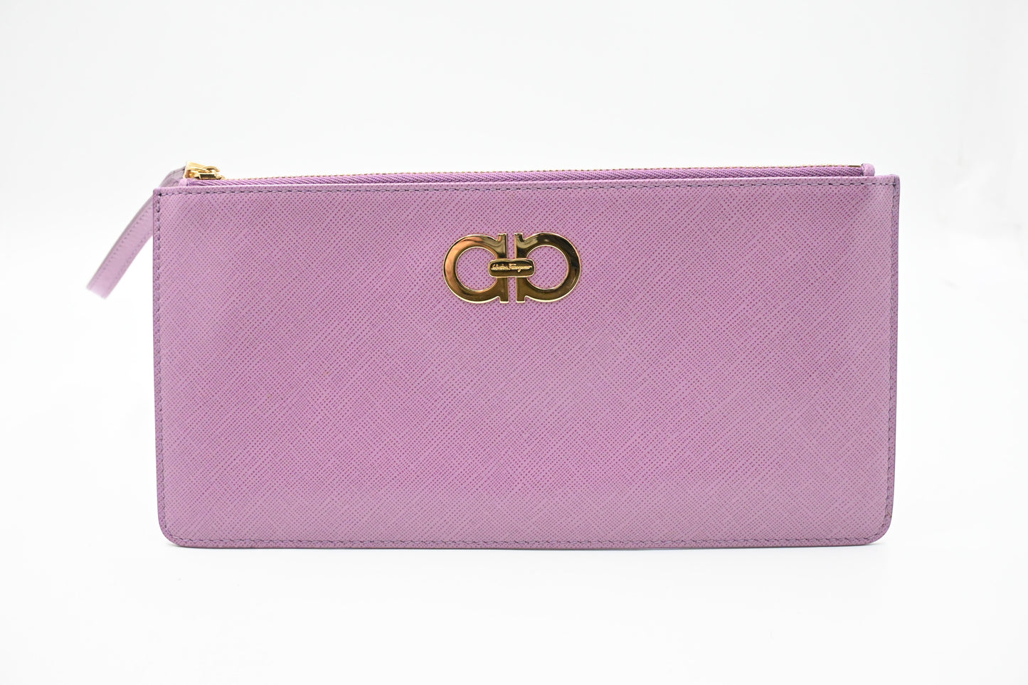 Ferragamo Wristlet Pouch in Purple Leather