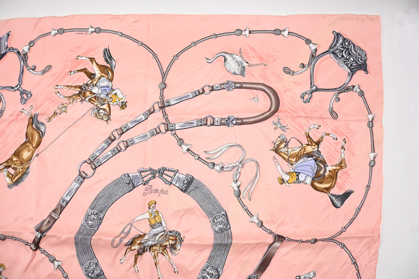 Hermes 'Pampas' Carre 70 in Pink Silk