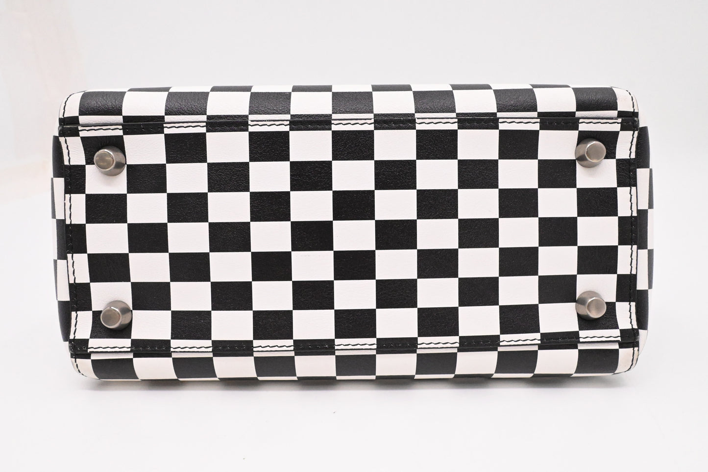 Dior Medium Lady Dior in Black and White Checkered Leather