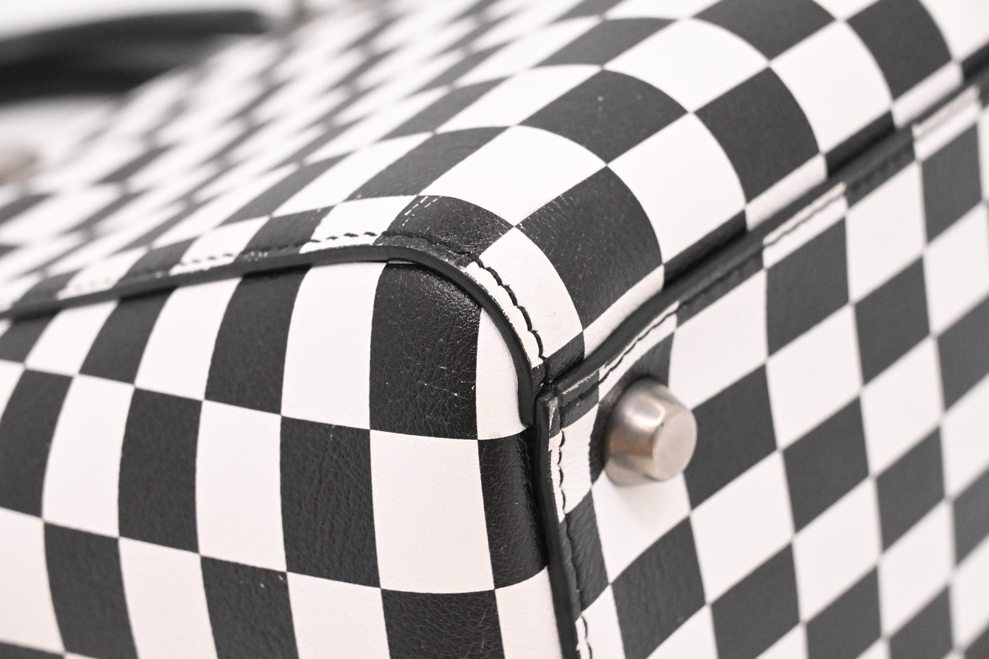 Dior Medium Lady Dior in Black and White Checkered Leather