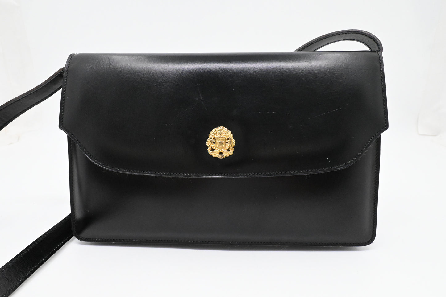Celine Shoulder Bag in Black Leather