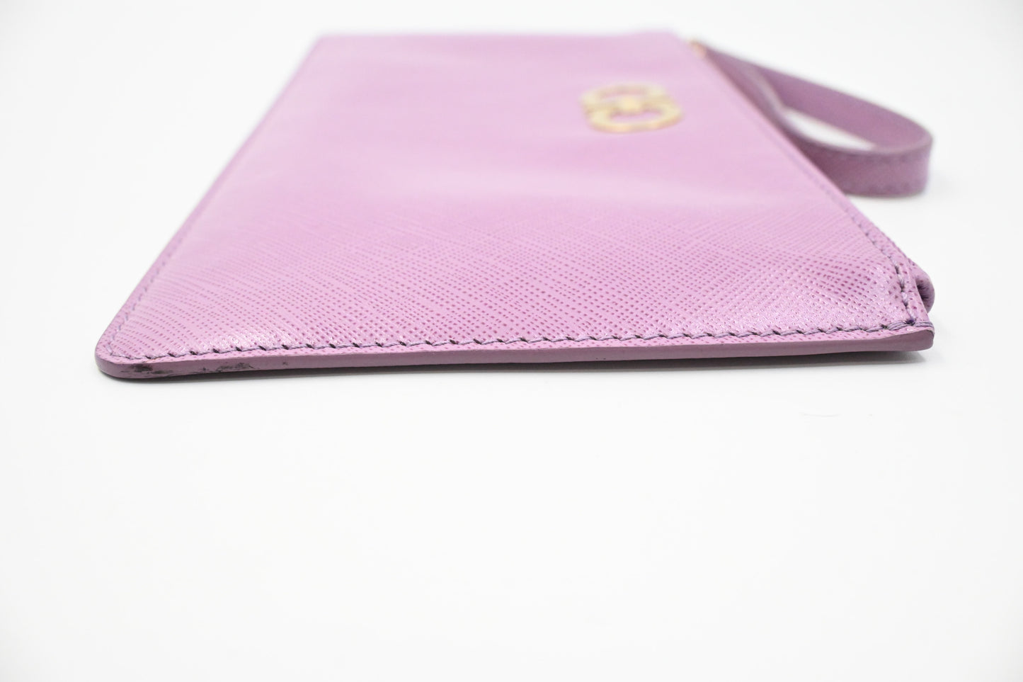 Ferragamo Wristlet Pouch in Purple Leather
