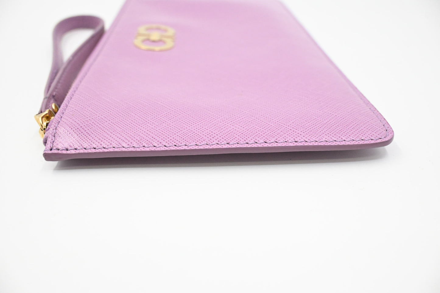 Ferragamo Wristlet Pouch in Purple Leather