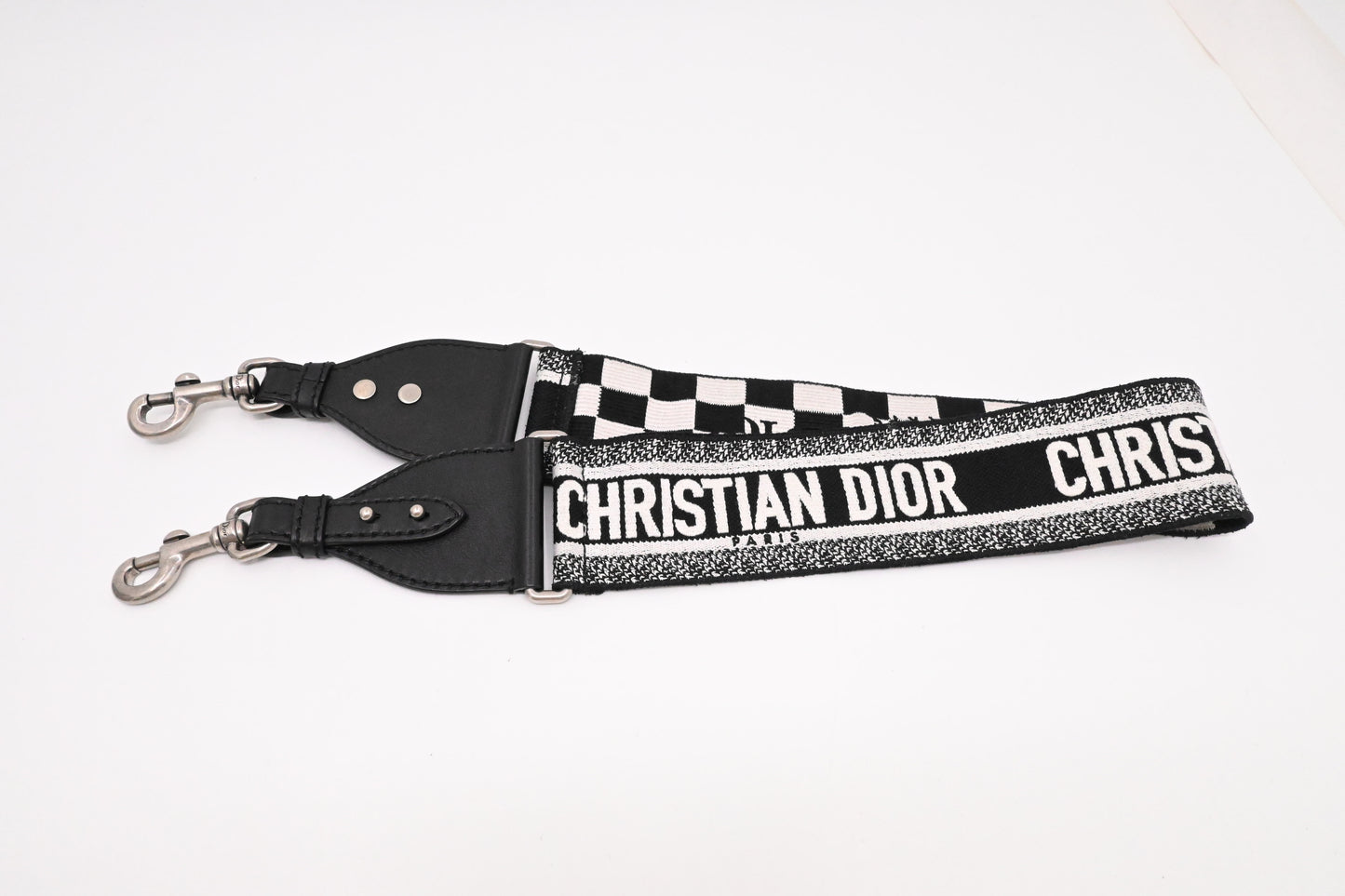 Dior Medium Lady Dior in Black and White Checkered Leather
