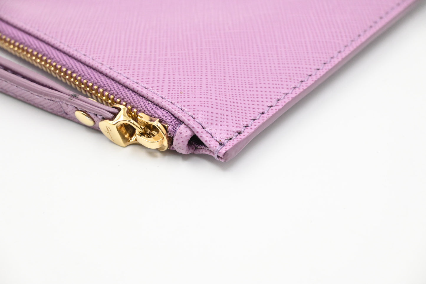 Ferragamo Wristlet Pouch in Purple Leather