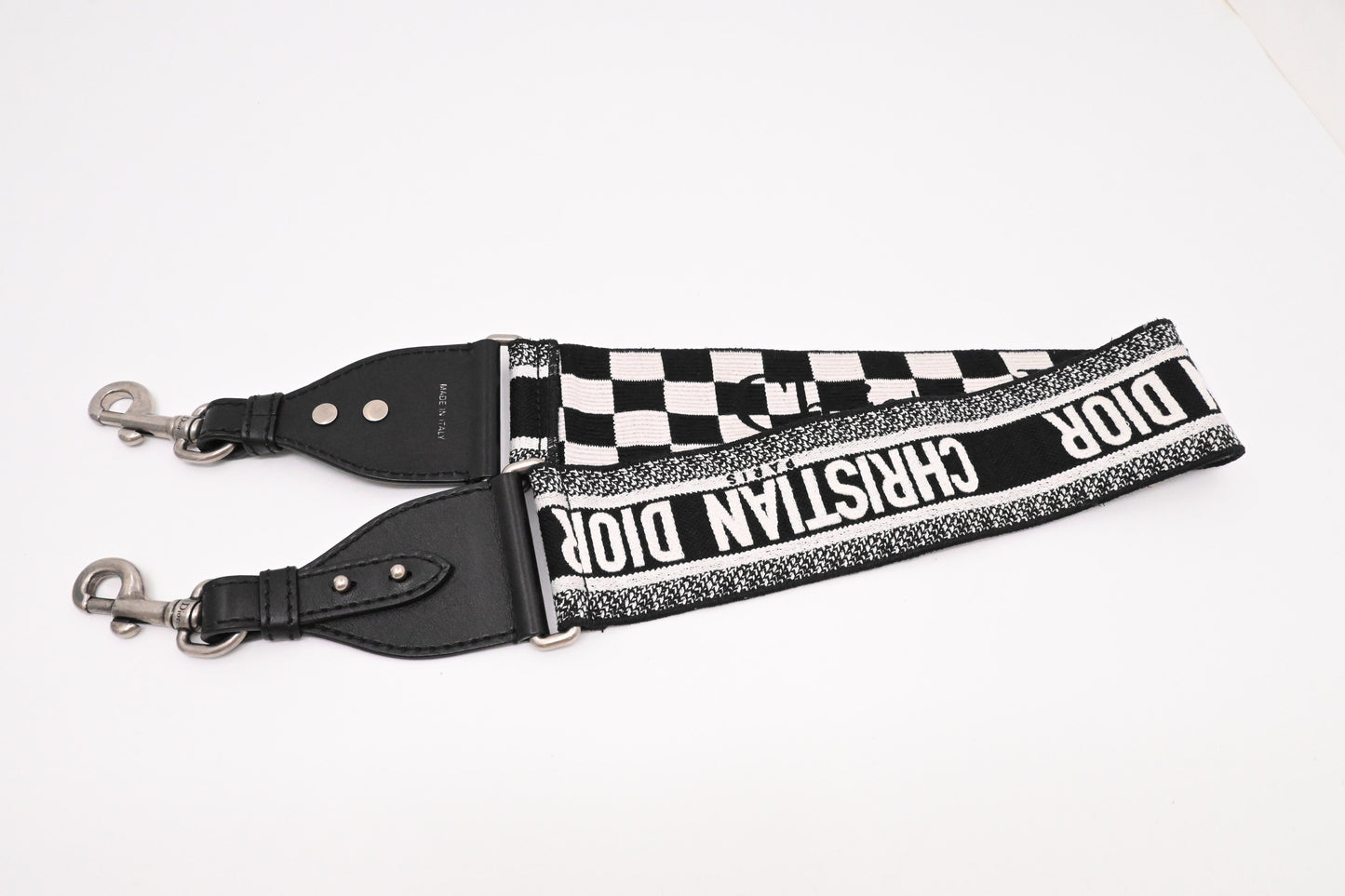 Dior Medium Lady Dior in Black and White Checkered Leather