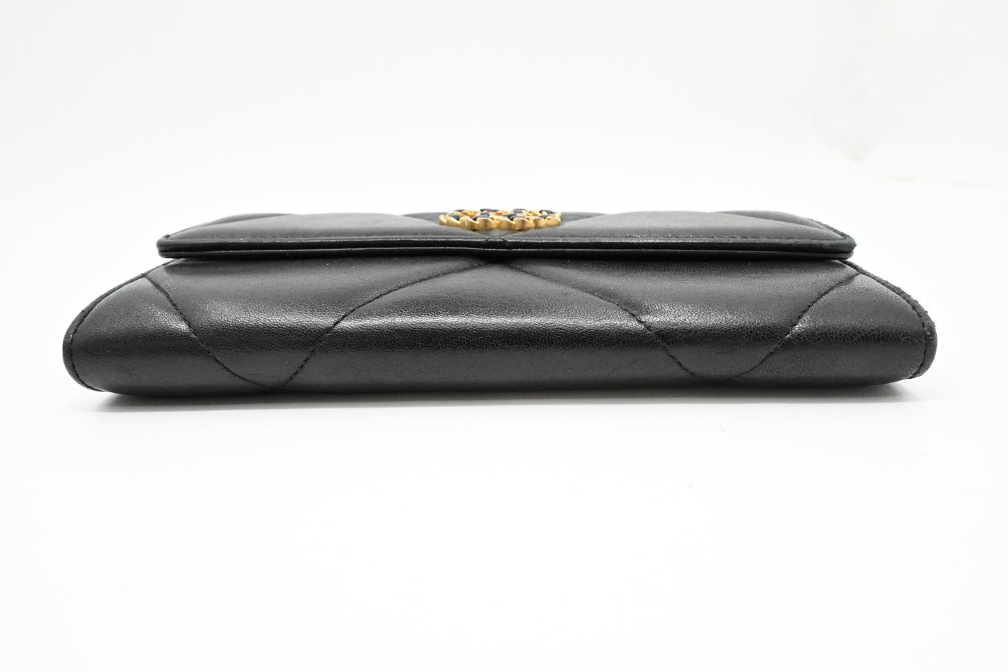 Chanel 19 Wallet in Black Matelasse Leather