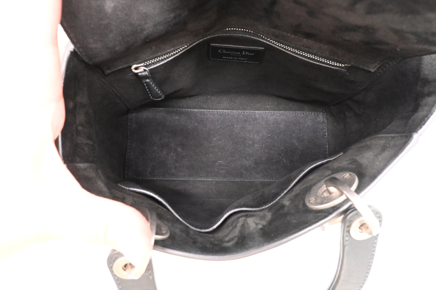 Dior Medium Lady Dior in Black and White Checkered Leather
