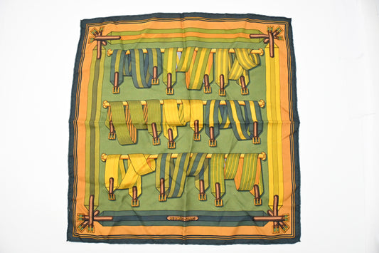 Hermes 'Les Sangles' Gavroche in Green Silk