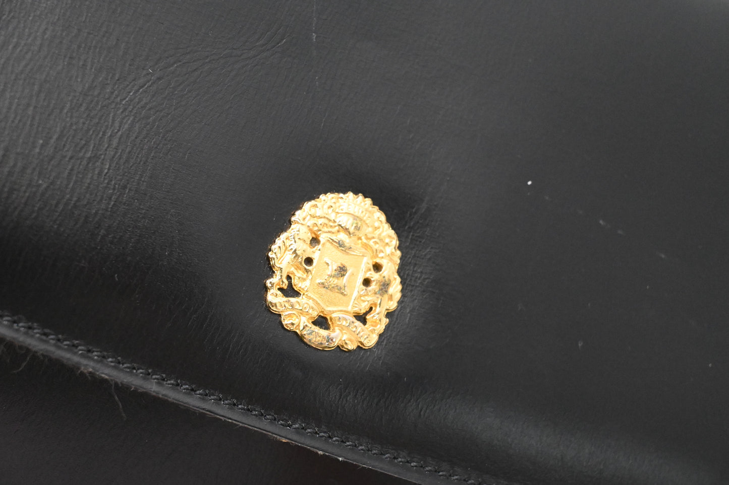 Celine Shoulder Bag in Black Leather