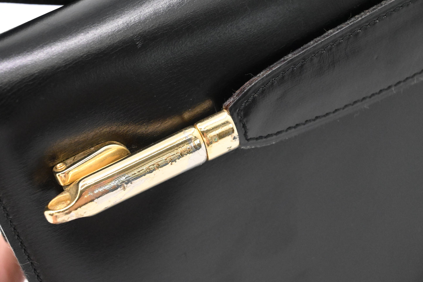 Celine Shoulder Bag in Black Leather