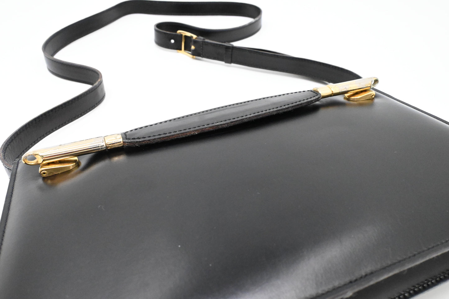 Celine Shoulder Bag in Black Leather