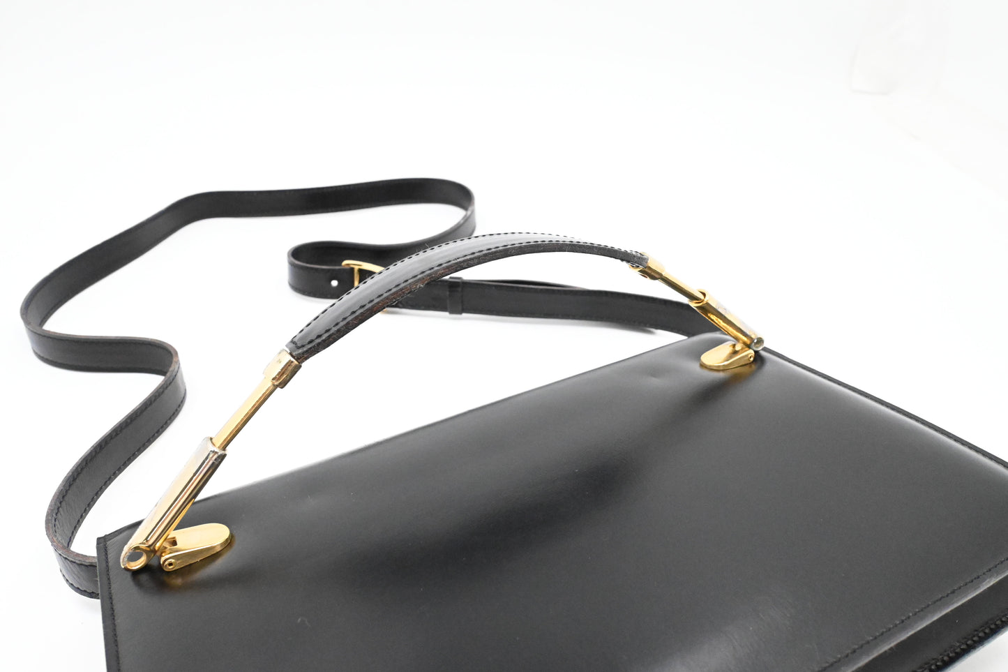 Celine Shoulder Bag in Black Leather