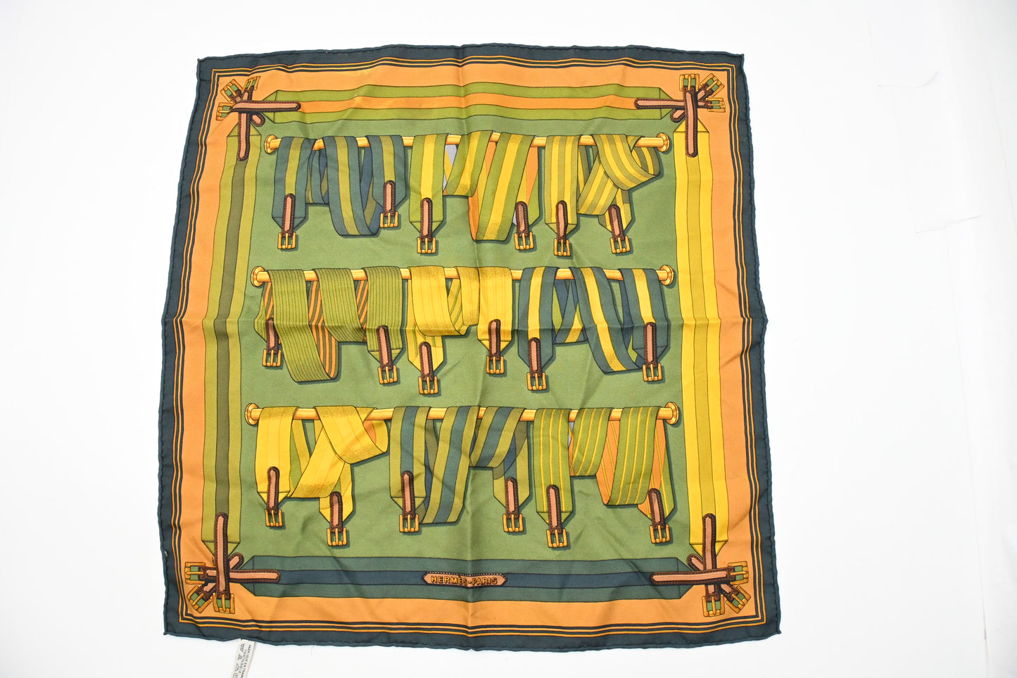 Hermes 'Les Sangles' Gavroche in Green Silk