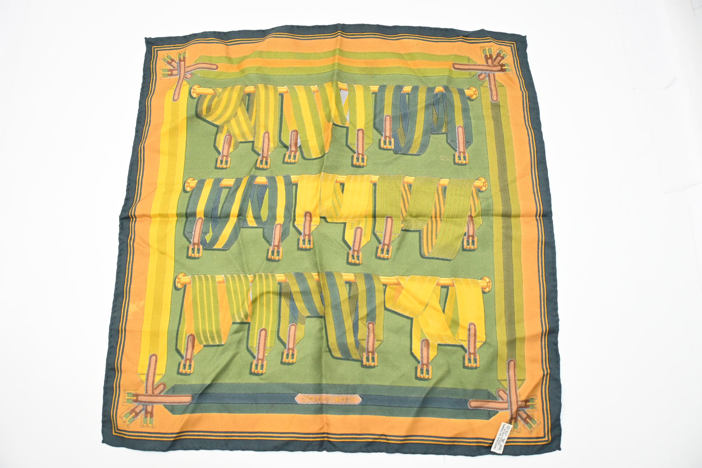 Hermes 'Les Sangles' Gavroche in Green Silk