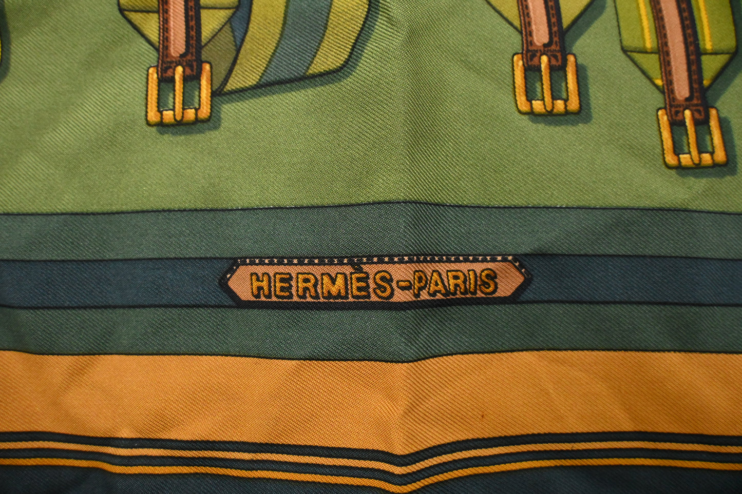 Hermes 'Les Sangles' Gavroche in Green Silk