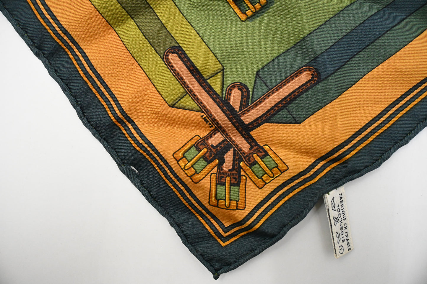 Hermes 'Les Sangles' Gavroche in Green Silk