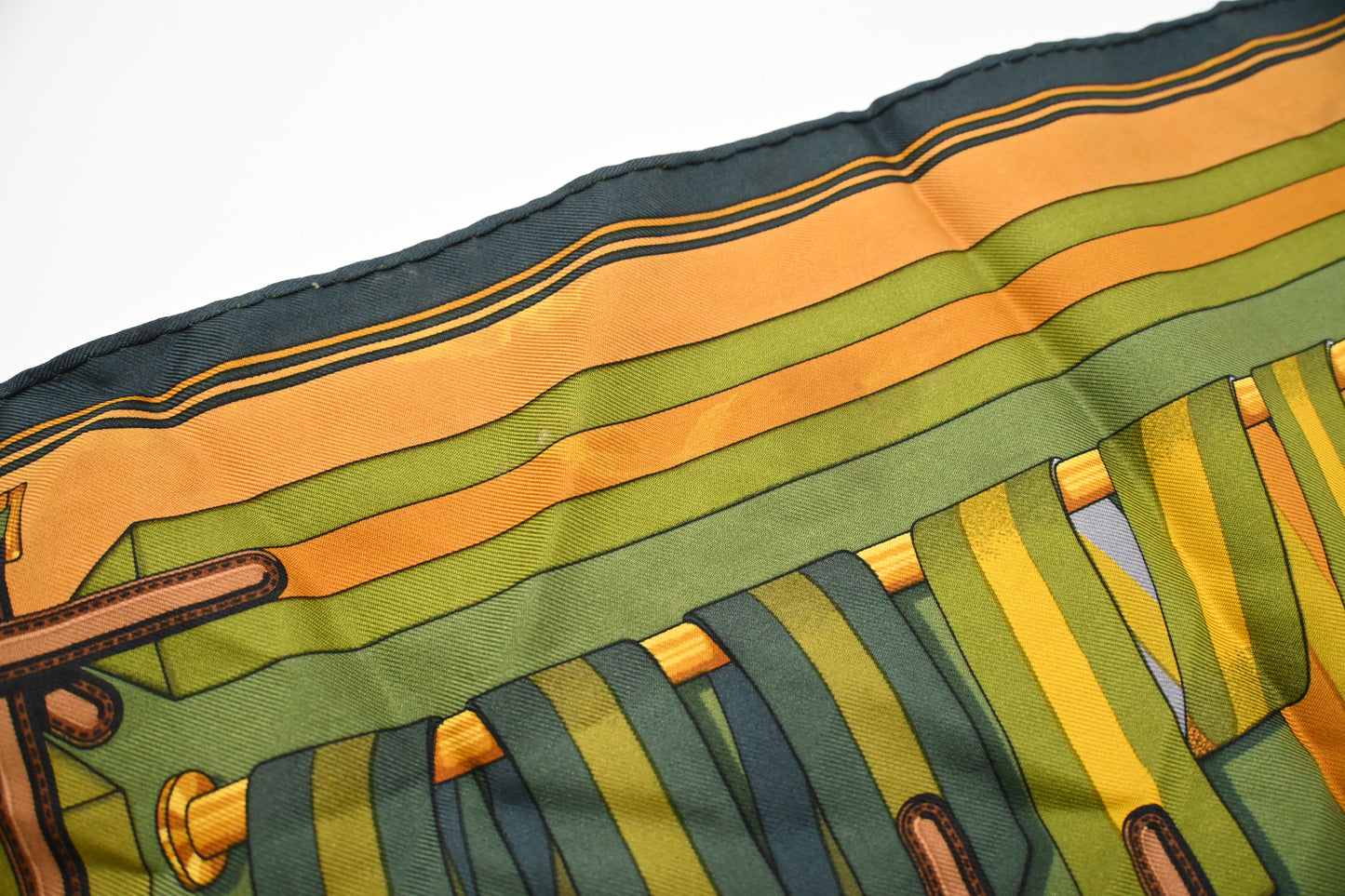 Hermes 'Les Sangles' Gavroche in Green Silk
