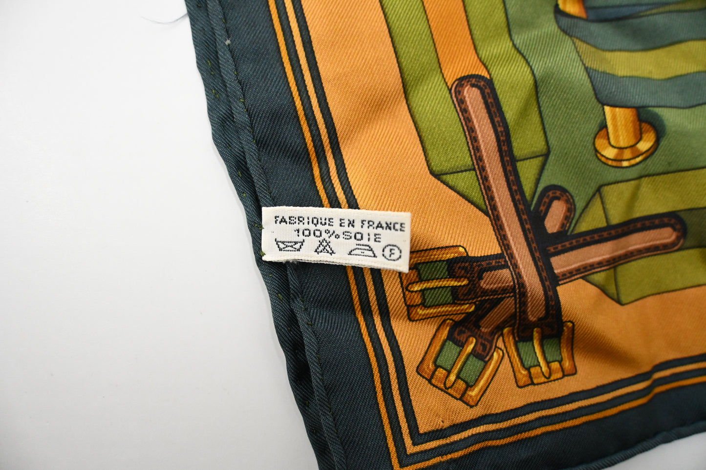 Hermes 'Les Sangles' Gavroche in Green Silk