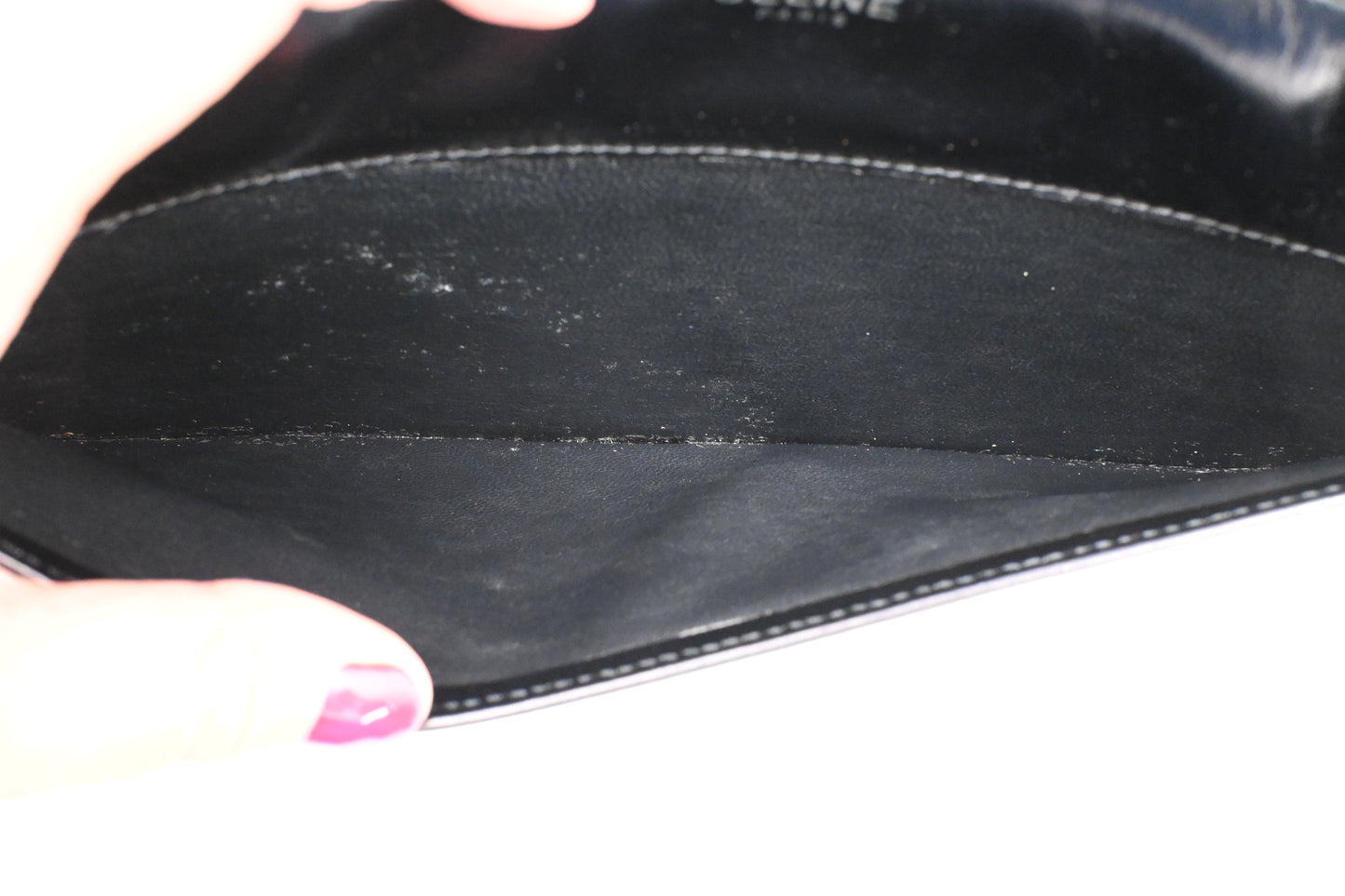 Celine Shoulder Bag in Black Leather