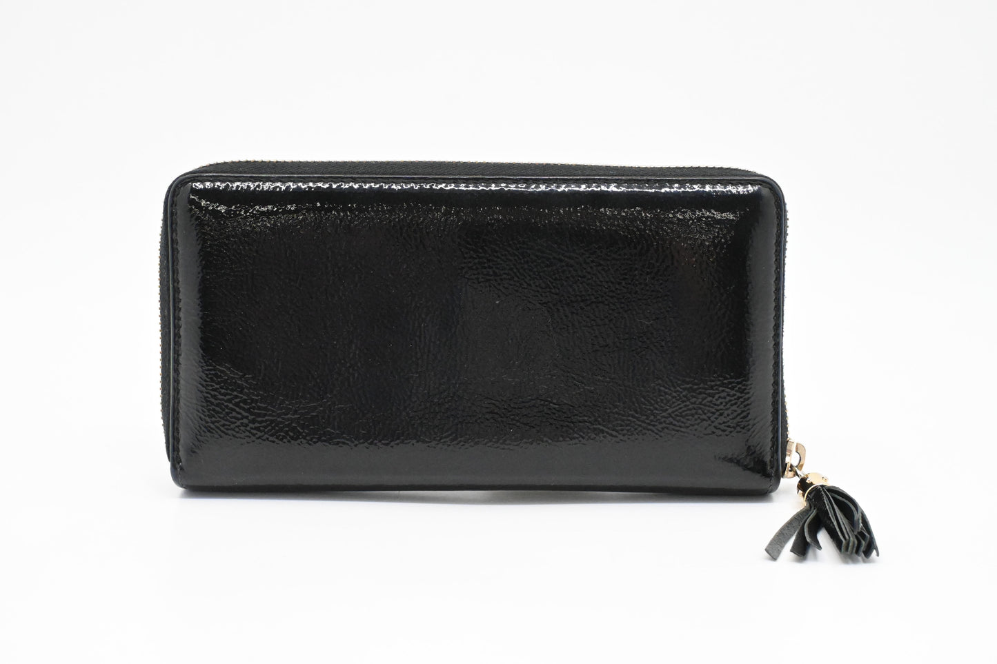 Gucci Long Zippy Wallet in Black Pattent Leather