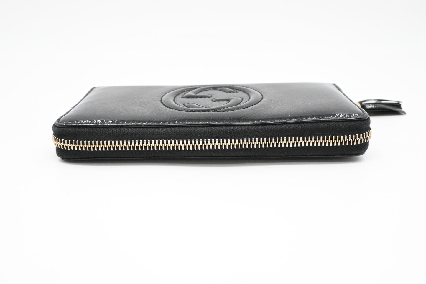 Gucci Long Zippy Wallet in Black Pattent Leather