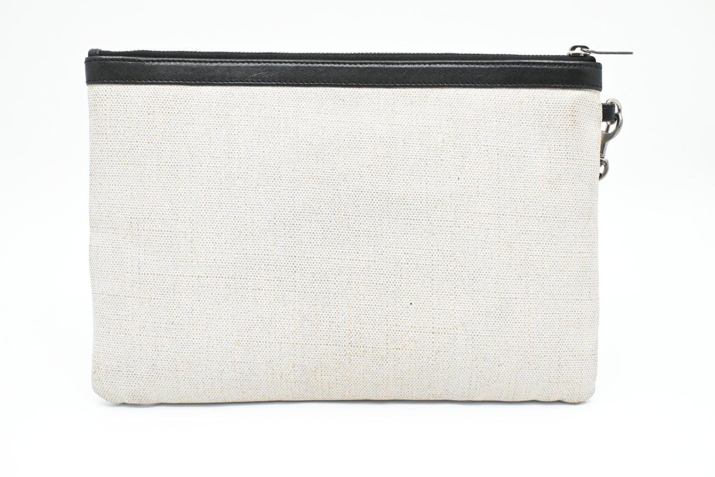 YSL Saint Laurent Wrist Pouch in Beige Canvas
