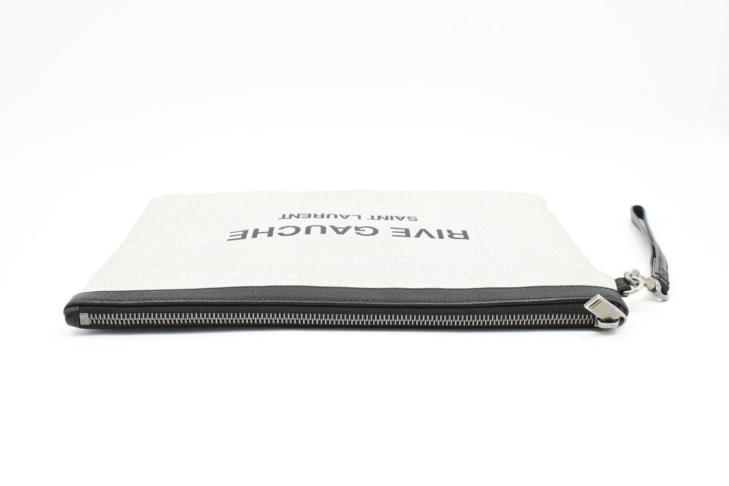 YSL Saint Laurent Wrist Pouch in Beige Canvas