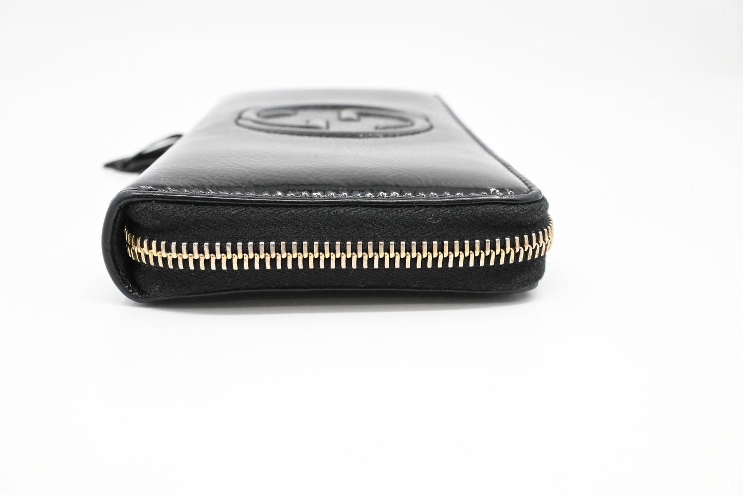 Gucci Long Zippy Wallet in Black Pattent Leather