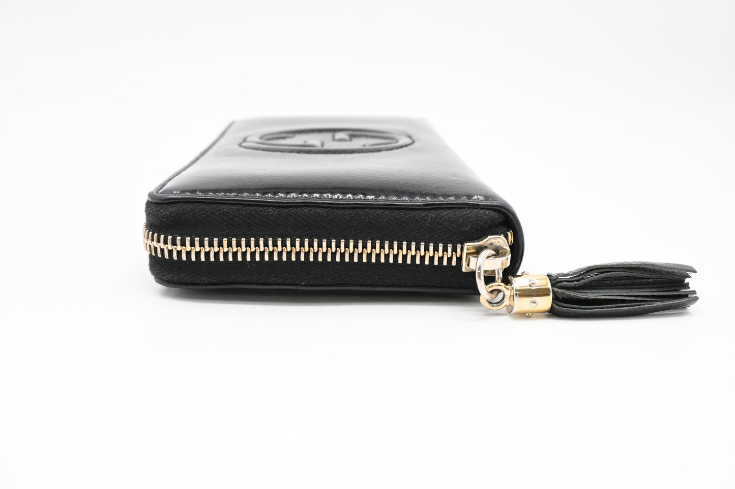 Gucci Long Zippy Wallet in Black Pattent Leather